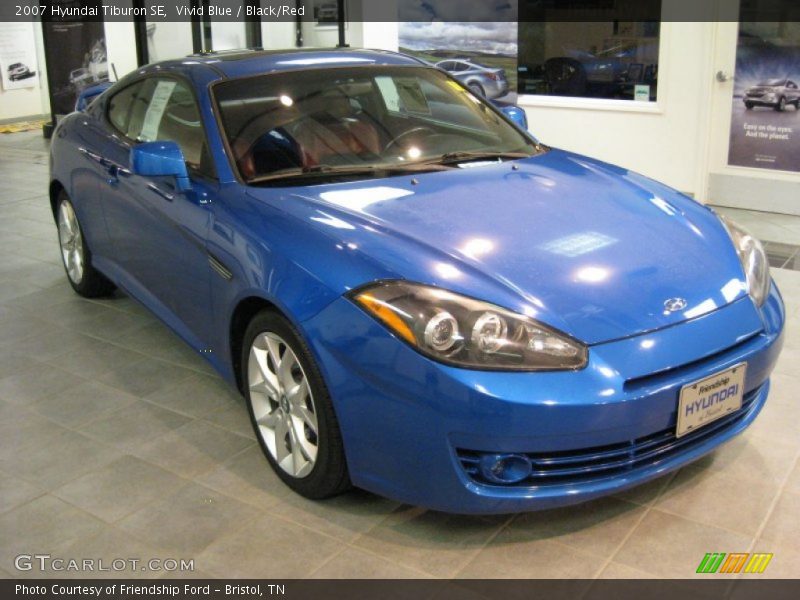 Vivid Blue / Black/Red 2007 Hyundai Tiburon SE