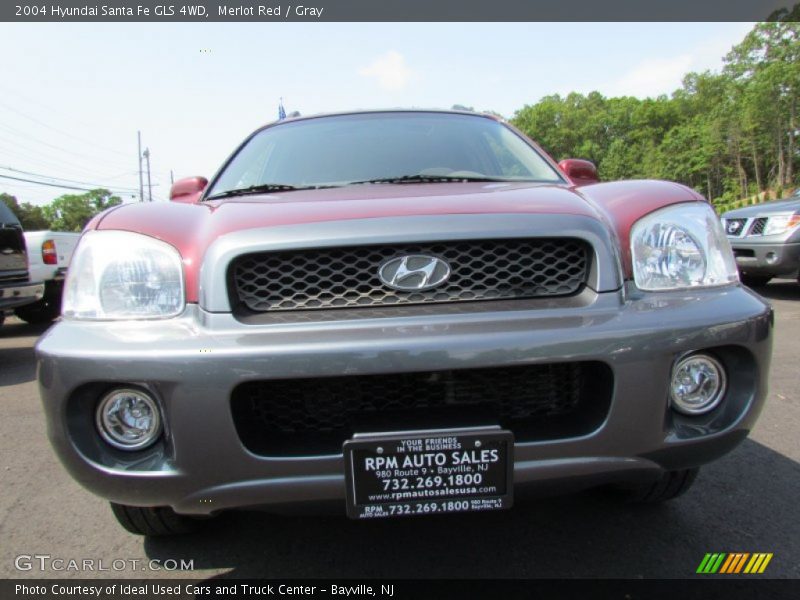 Merlot Red / Gray 2004 Hyundai Santa Fe GLS 4WD