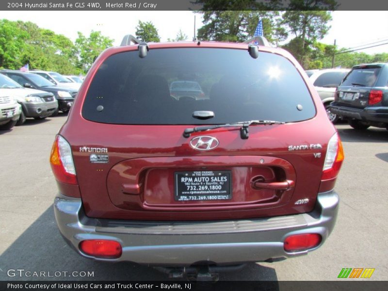 Merlot Red / Gray 2004 Hyundai Santa Fe GLS 4WD
