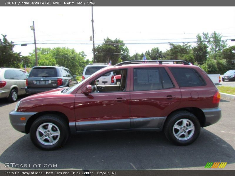 Merlot Red / Gray 2004 Hyundai Santa Fe GLS 4WD