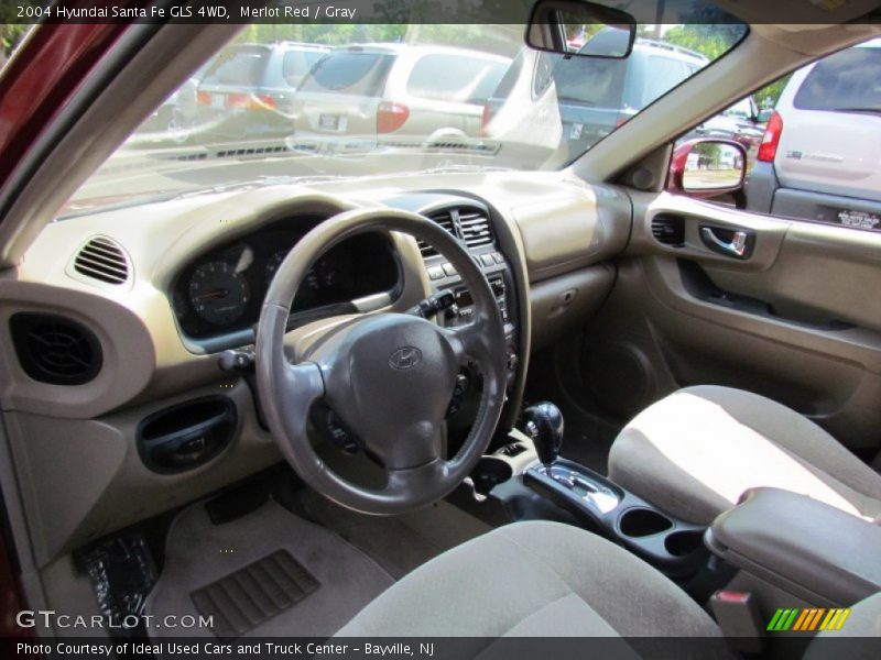 Merlot Red / Gray 2004 Hyundai Santa Fe GLS 4WD