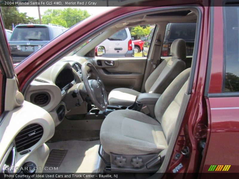 Merlot Red / Gray 2004 Hyundai Santa Fe GLS 4WD