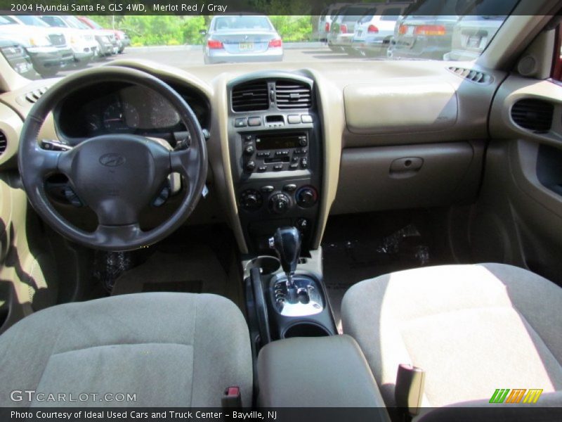 Merlot Red / Gray 2004 Hyundai Santa Fe GLS 4WD