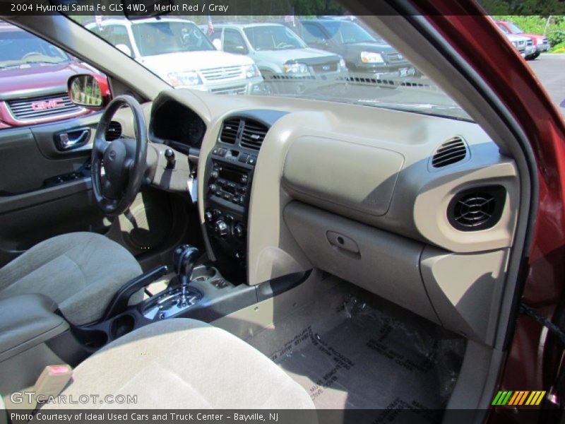 Merlot Red / Gray 2004 Hyundai Santa Fe GLS 4WD