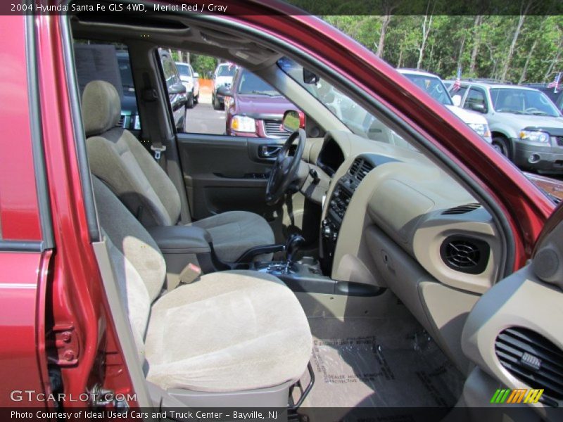 Merlot Red / Gray 2004 Hyundai Santa Fe GLS 4WD