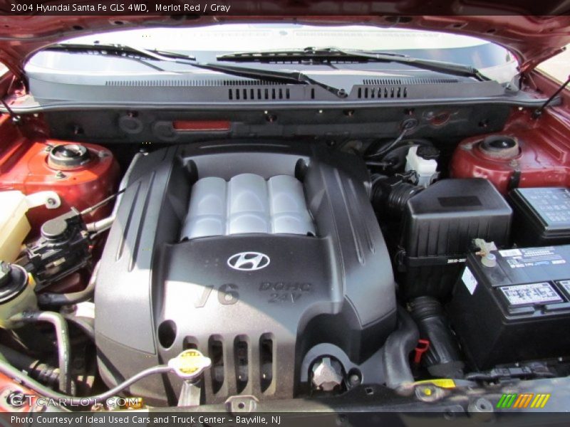Merlot Red / Gray 2004 Hyundai Santa Fe GLS 4WD