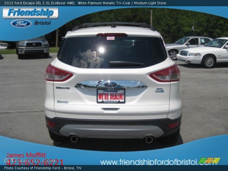 White Platinum Metallic Tri-Coat / Medium Light Stone 2013 Ford Escape SEL 2.0L EcoBoost 4WD