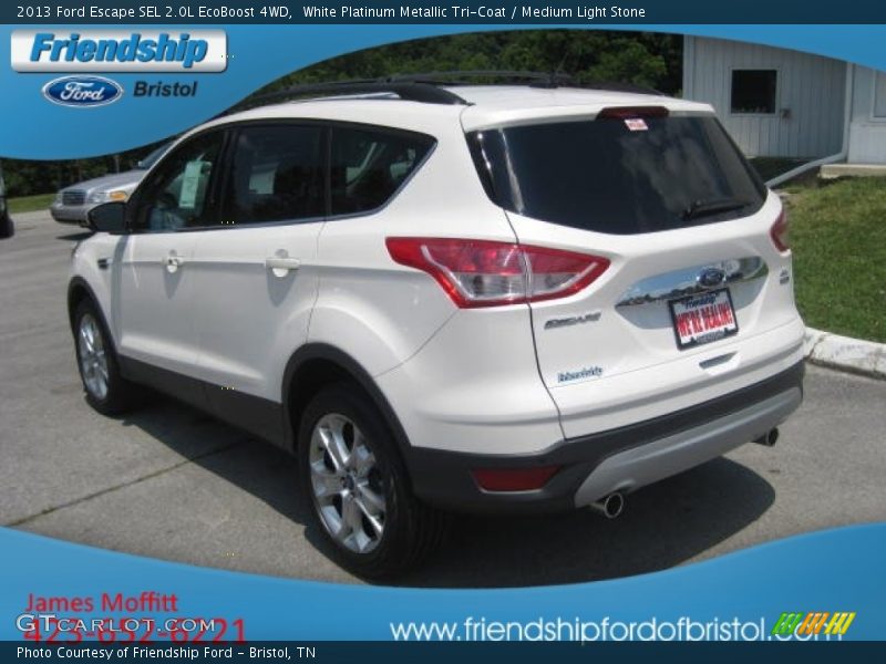 White Platinum Metallic Tri-Coat / Medium Light Stone 2013 Ford Escape SEL 2.0L EcoBoost 4WD