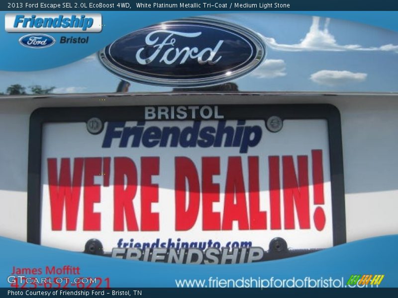 White Platinum Metallic Tri-Coat / Medium Light Stone 2013 Ford Escape SEL 2.0L EcoBoost 4WD