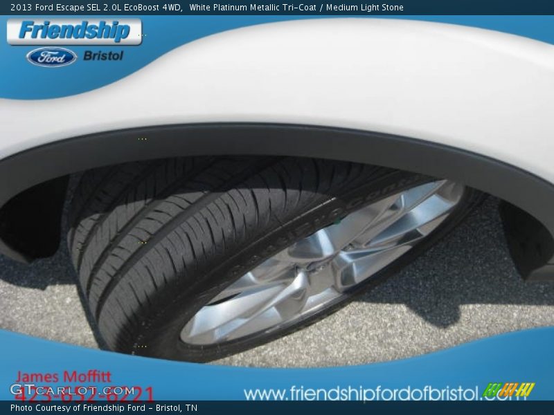 White Platinum Metallic Tri-Coat / Medium Light Stone 2013 Ford Escape SEL 2.0L EcoBoost 4WD