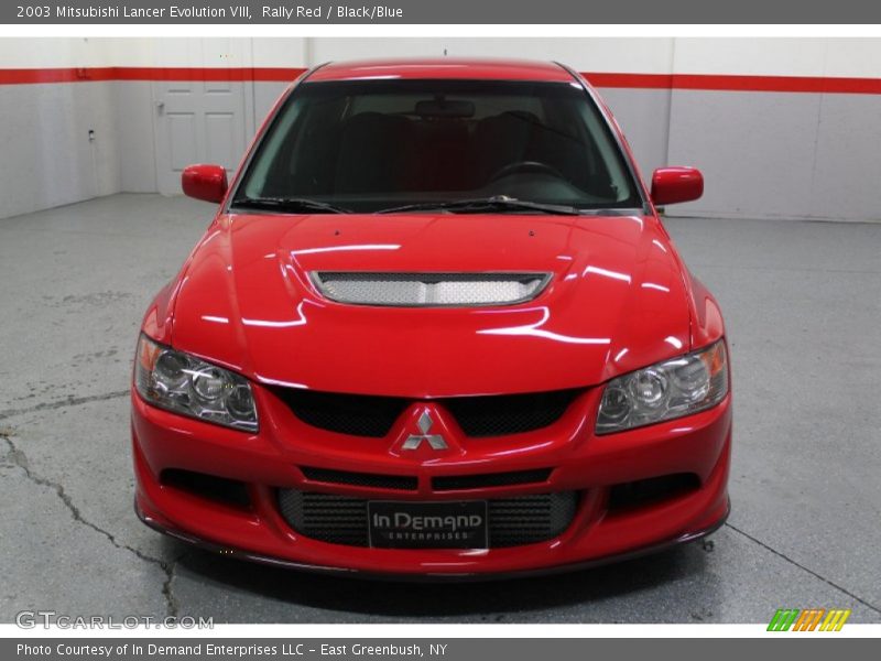 Rally Red / Black/Blue 2003 Mitsubishi Lancer Evolution VIII