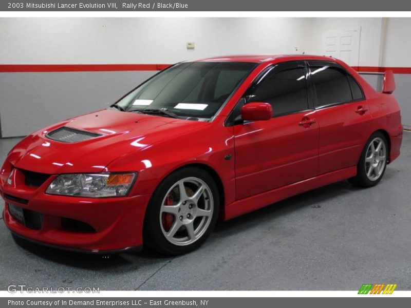 Rally Red / Black/Blue 2003 Mitsubishi Lancer Evolution VIII