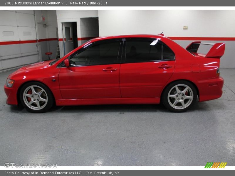 Rally Red / Black/Blue 2003 Mitsubishi Lancer Evolution VIII