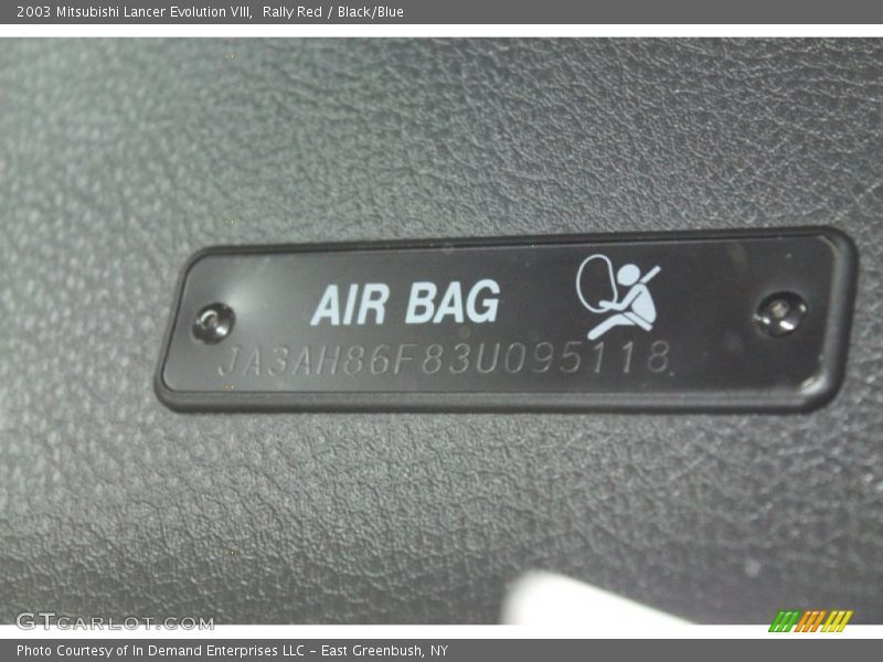Rally Red / Black/Blue 2003 Mitsubishi Lancer Evolution VIII