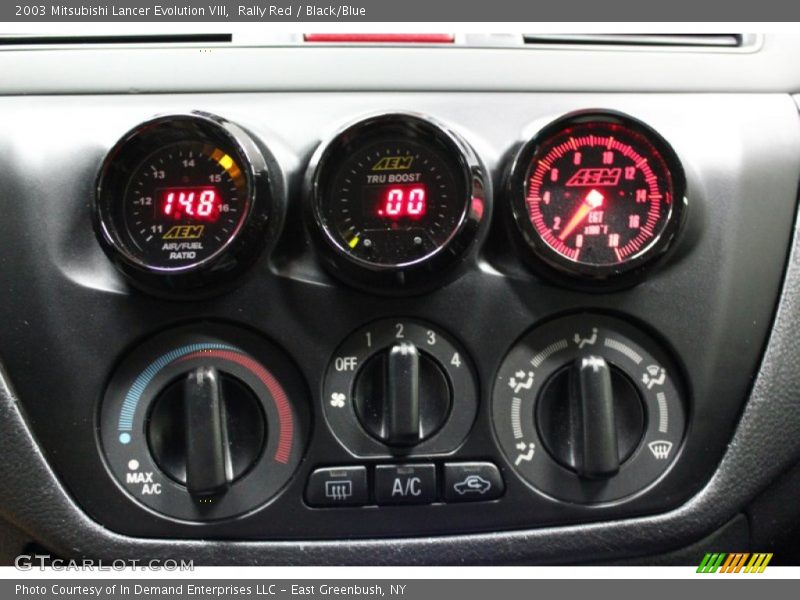 Rally Red / Black/Blue 2003 Mitsubishi Lancer Evolution VIII