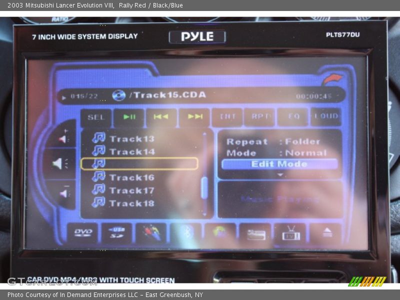 Rally Red / Black/Blue 2003 Mitsubishi Lancer Evolution VIII