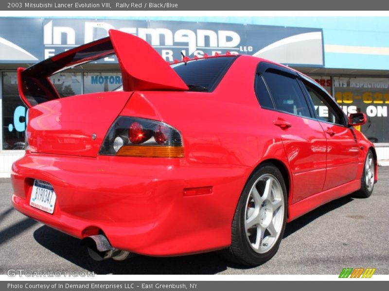 Rally Red / Black/Blue 2003 Mitsubishi Lancer Evolution VIII