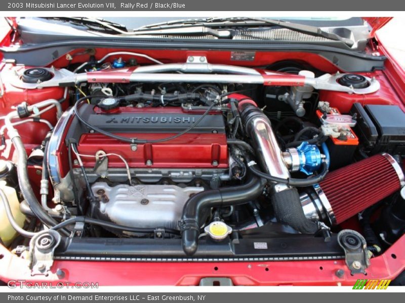 Rally Red / Black/Blue 2003 Mitsubishi Lancer Evolution VIII