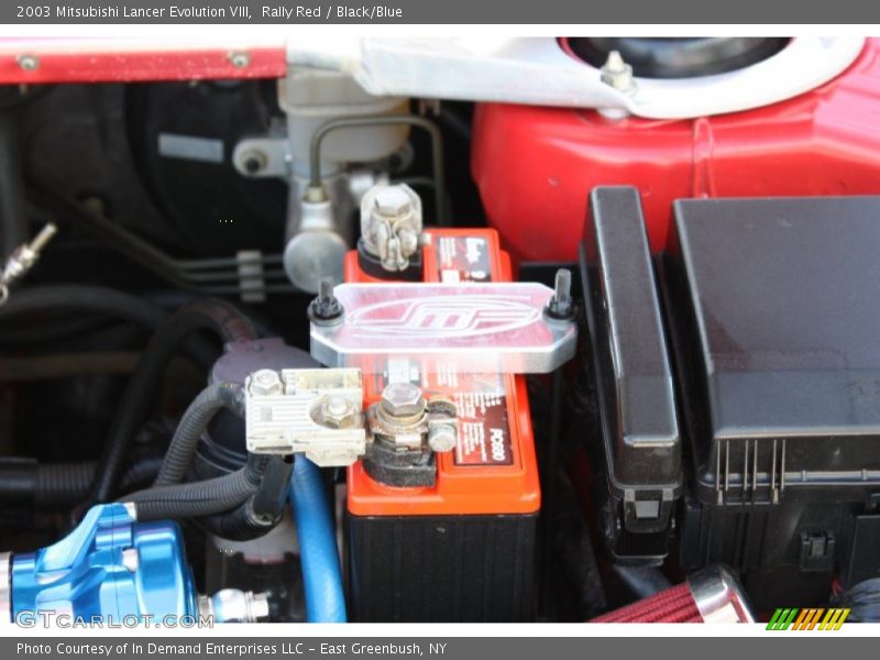 Rally Red / Black/Blue 2003 Mitsubishi Lancer Evolution VIII