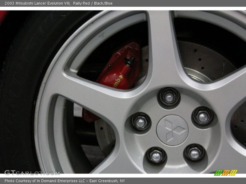 Rally Red / Black/Blue 2003 Mitsubishi Lancer Evolution VIII