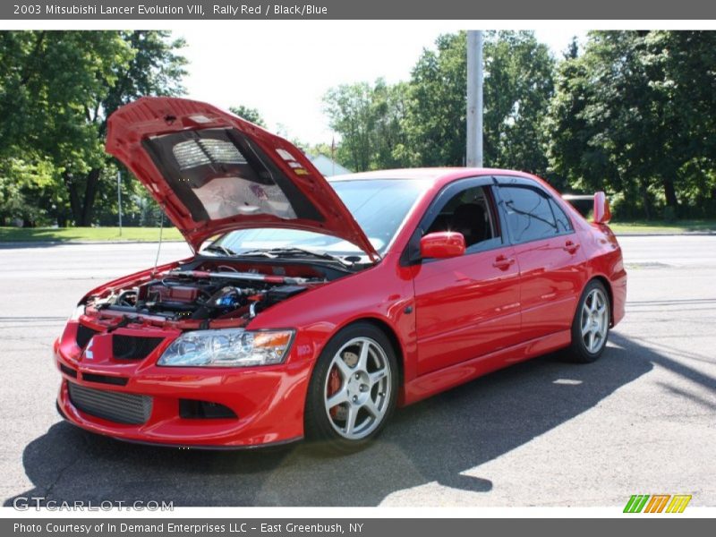 Rally Red / Black/Blue 2003 Mitsubishi Lancer Evolution VIII