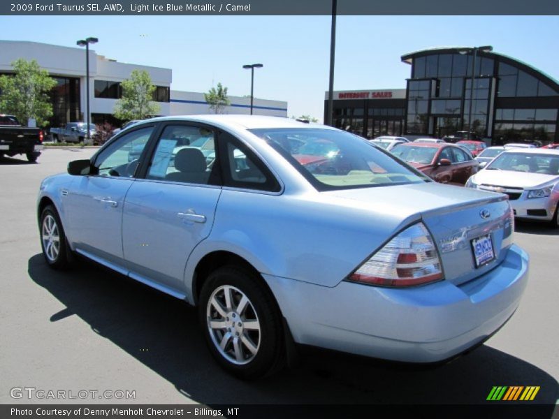 Light Ice Blue Metallic / Camel 2009 Ford Taurus SEL AWD