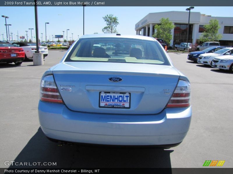 Light Ice Blue Metallic / Camel 2009 Ford Taurus SEL AWD