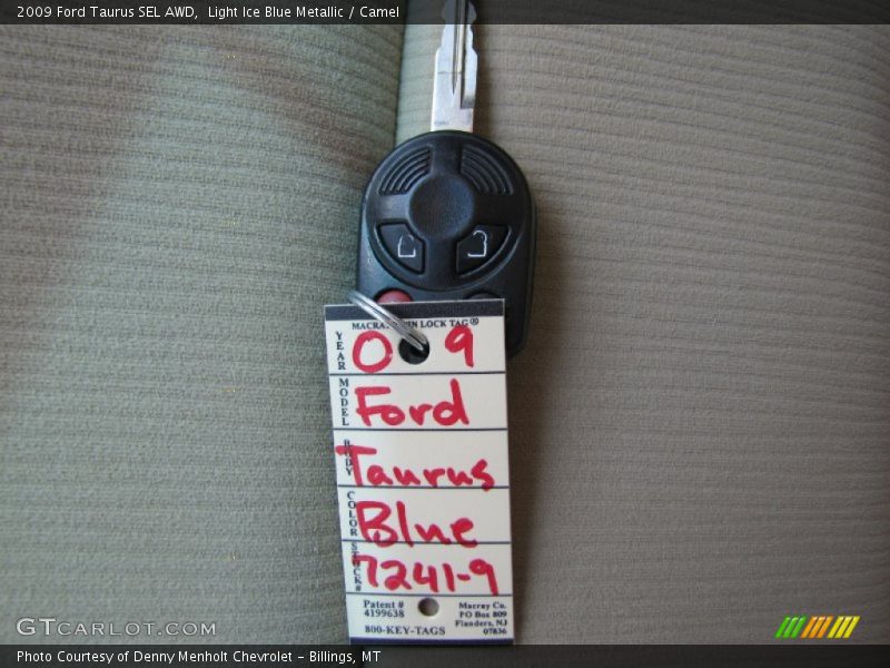 Light Ice Blue Metallic / Camel 2009 Ford Taurus SEL AWD