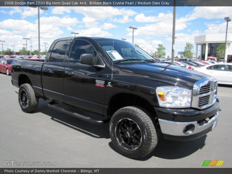Brilliant Black Crystal Pearl / Medium Slate Gray 2008 Dodge Ram 2500 Big Horn Quad Cab 4x4