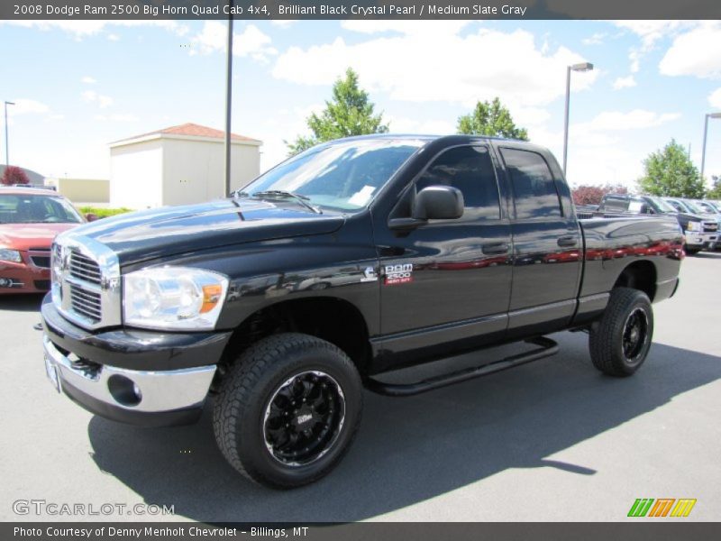 Brilliant Black Crystal Pearl / Medium Slate Gray 2008 Dodge Ram 2500 Big Horn Quad Cab 4x4