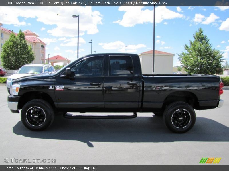 Brilliant Black Crystal Pearl / Medium Slate Gray 2008 Dodge Ram 2500 Big Horn Quad Cab 4x4