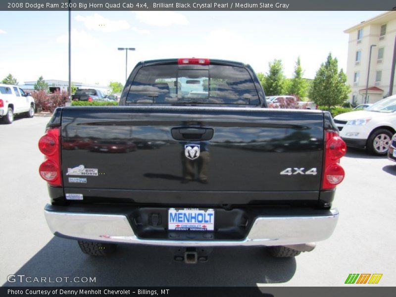 Brilliant Black Crystal Pearl / Medium Slate Gray 2008 Dodge Ram 2500 Big Horn Quad Cab 4x4