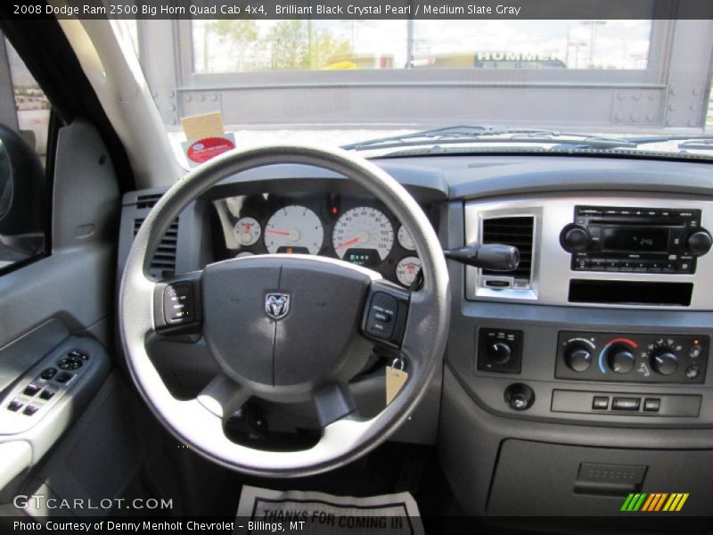 Brilliant Black Crystal Pearl / Medium Slate Gray 2008 Dodge Ram 2500 Big Horn Quad Cab 4x4