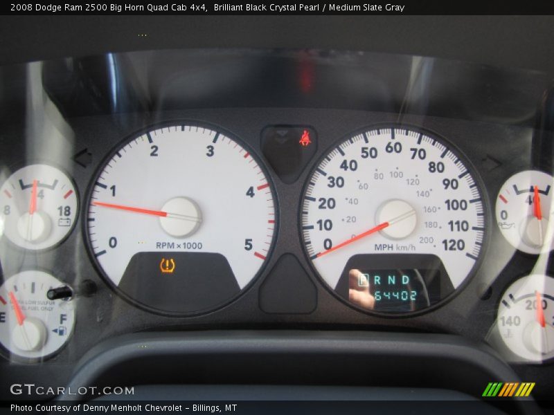 Brilliant Black Crystal Pearl / Medium Slate Gray 2008 Dodge Ram 2500 Big Horn Quad Cab 4x4