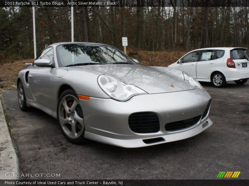 Arctic Silver Metallic / Black 2003 Porsche 911 Turbo Coupe