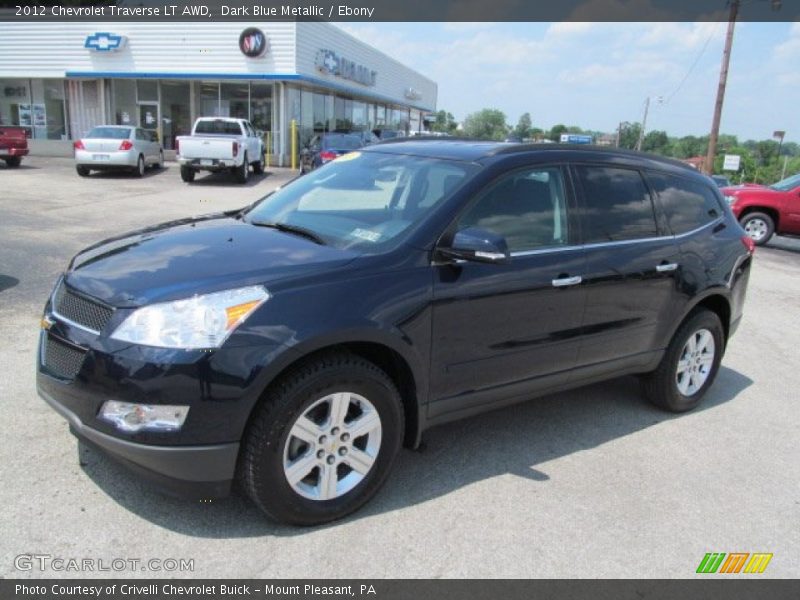 Dark Blue Metallic / Ebony 2012 Chevrolet Traverse LT AWD