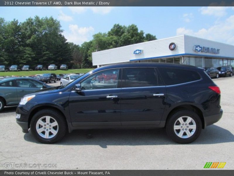 Dark Blue Metallic / Ebony 2012 Chevrolet Traverse LT AWD