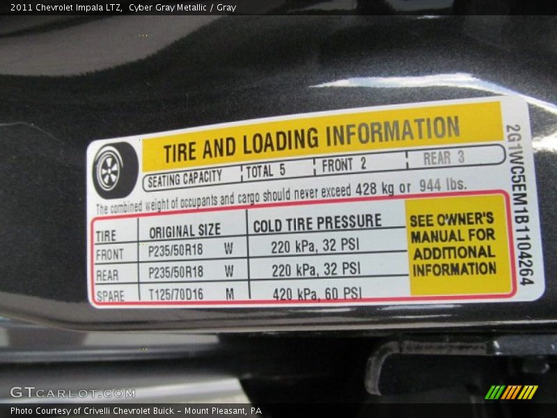 Cyber Gray Metallic / Gray 2011 Chevrolet Impala LTZ