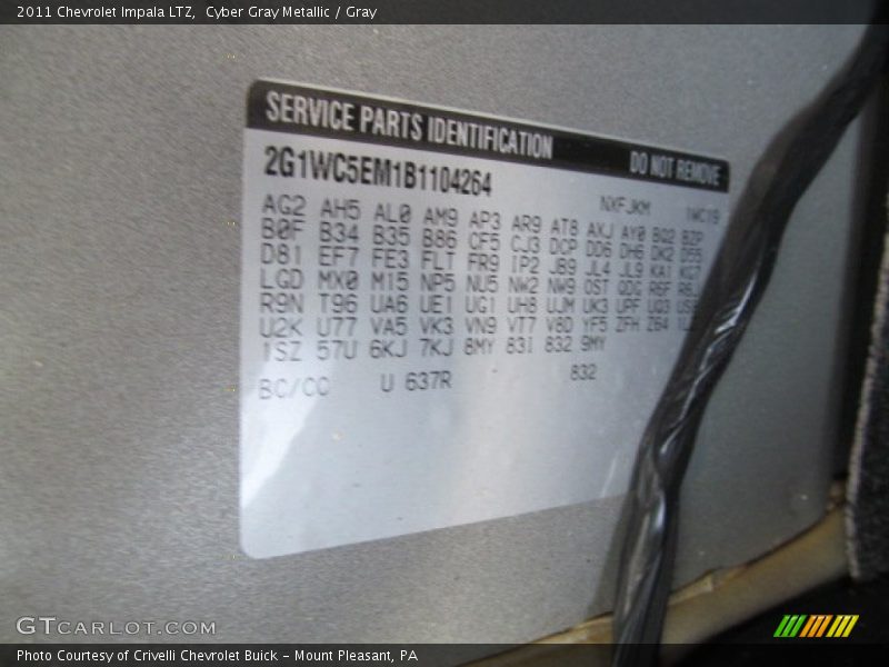 Cyber Gray Metallic / Gray 2011 Chevrolet Impala LTZ