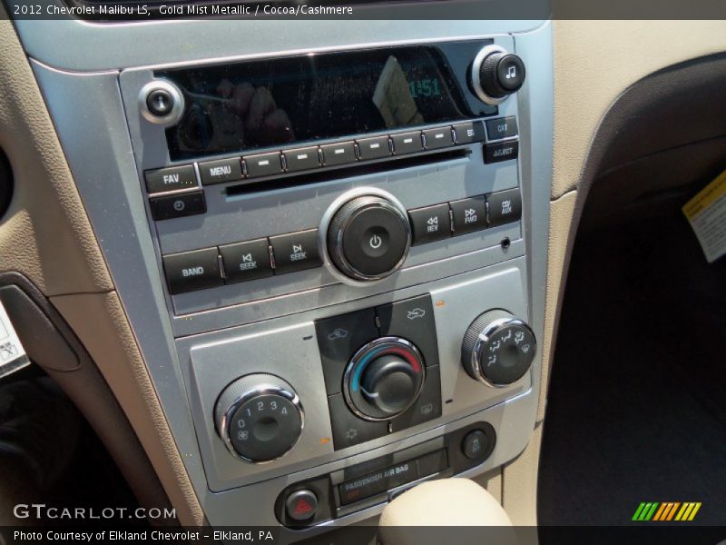 Gold Mist Metallic / Cocoa/Cashmere 2012 Chevrolet Malibu LS