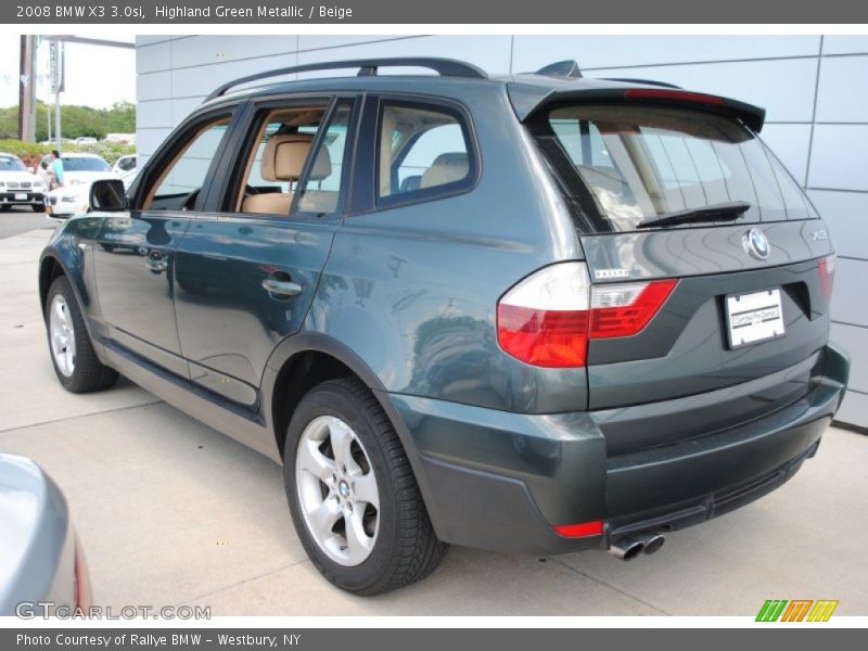 Highland Green Metallic / Beige 2008 BMW X3 3.0si