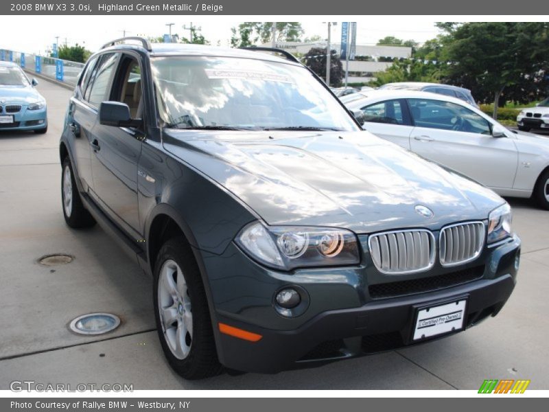 Highland Green Metallic / Beige 2008 BMW X3 3.0si