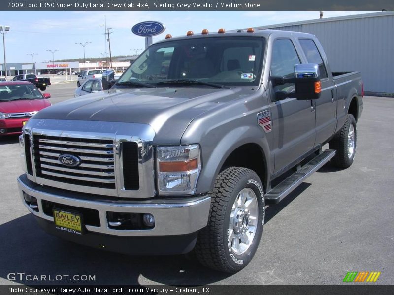 Sterling Grey Metallic / Medium Stone 2009 Ford F350 Super Duty Lariat Crew Cab 4x4