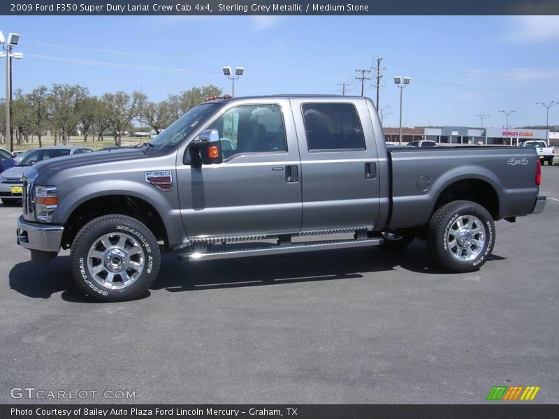 Sterling Grey Metallic / Medium Stone 2009 Ford F350 Super Duty Lariat Crew Cab 4x4