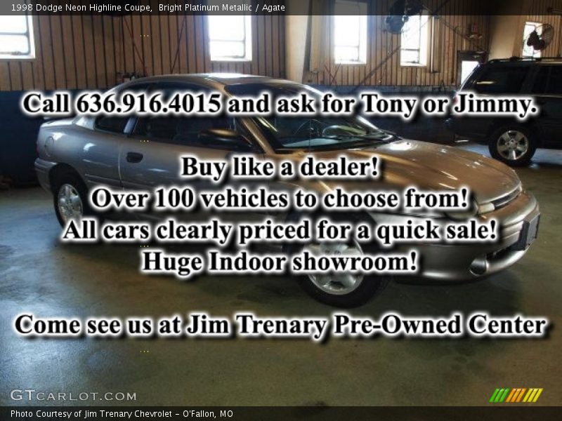 Bright Platinum Metallic / Agate 1998 Dodge Neon Highline Coupe