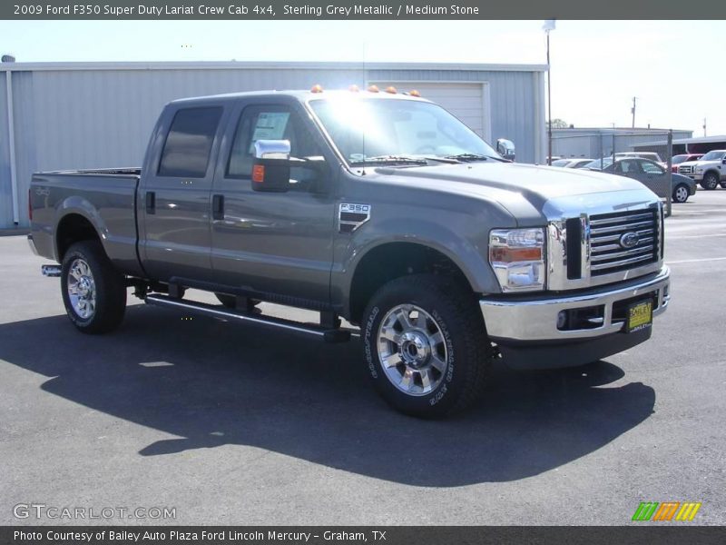 Sterling Grey Metallic / Medium Stone 2009 Ford F350 Super Duty Lariat Crew Cab 4x4