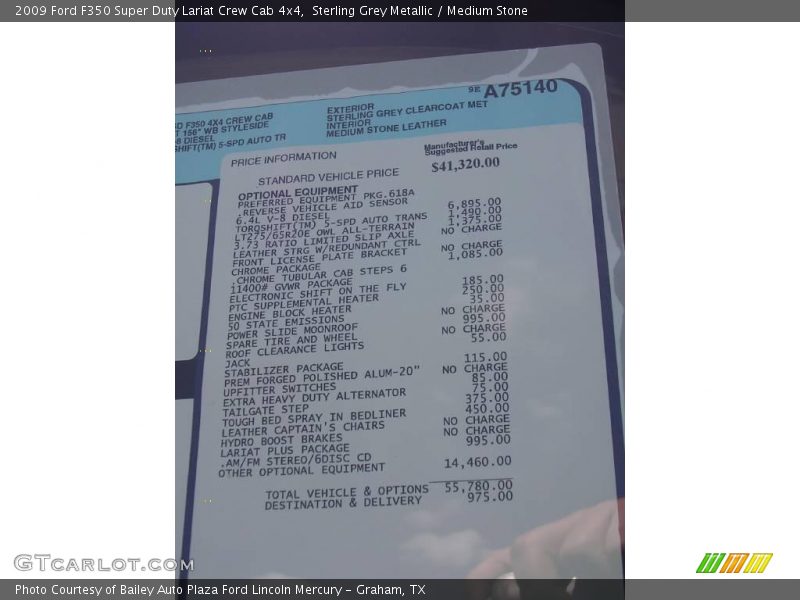 Sterling Grey Metallic / Medium Stone 2009 Ford F350 Super Duty Lariat Crew Cab 4x4