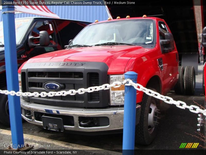 Red / Medium Stone 2009 Ford F350 Super Duty XL Regular Cab Chassis Dump Truck