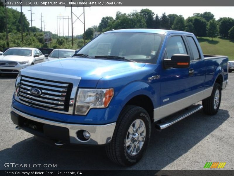 Blue Flame Metallic / Steel Gray 2012 Ford F150 XLT SuperCab 4x4