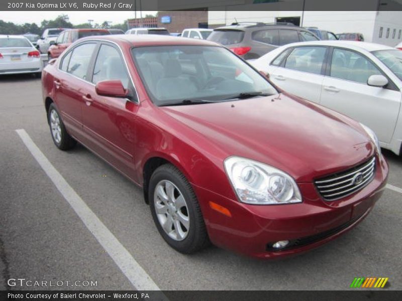 Ruby Red / Gray 2007 Kia Optima LX V6